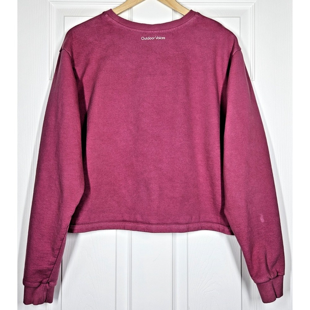 Outdoor Voices Cropped Crewneck Sweatshirt Organic Cotton Terry Lined Women's XL - Picture 2 of 9